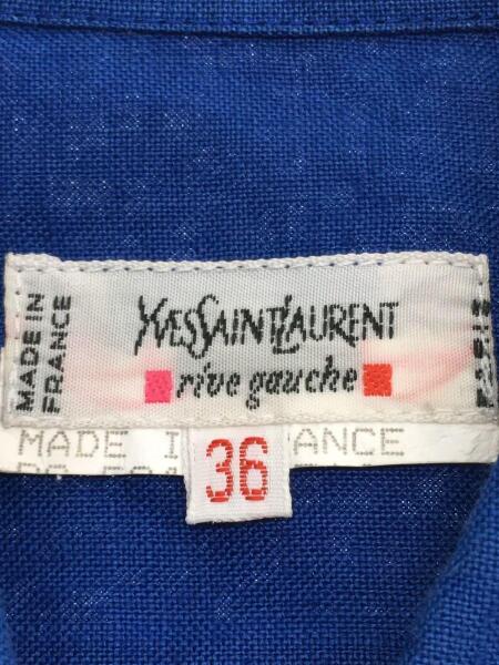 YVES SAINT LAURENT(イヴサンローラン) / フランス製/木製ボタン/半袖 