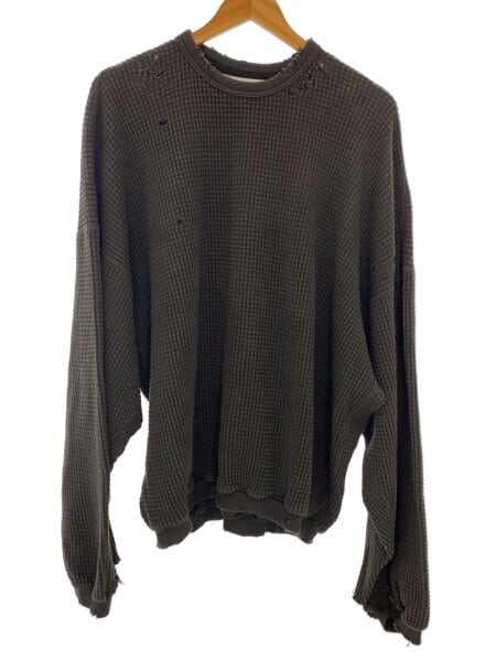 ANCELLM(アンセルム) / DAMAGE HEAVY WAFFLE OVERSIZED LS/ANC-CT09-B 