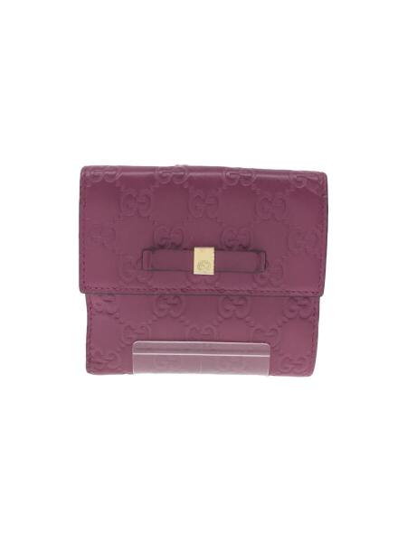 GUCCI(グッチ) / 2ツ折サイフ_グッチシマ/レザー/ピンク  