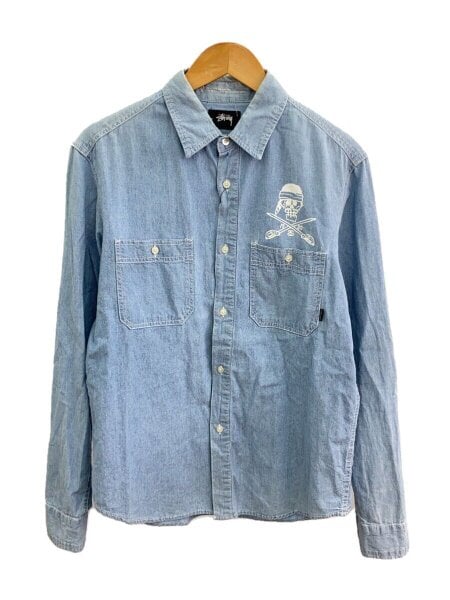 STUSSY(ステューシー) / スカルプリント シャンブレーシャツ/M 