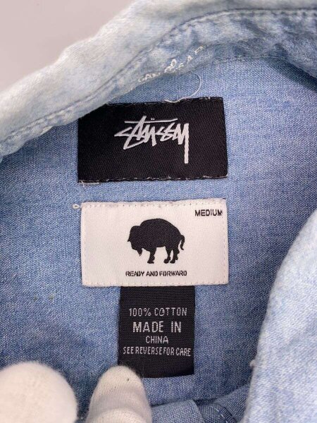 STUSSY(ステューシー) / スカルプリント シャンブレーシャツ/M 