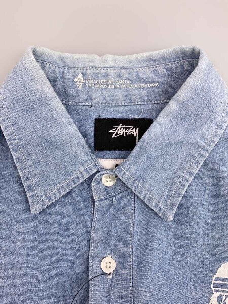 STUSSY(ステューシー) / スカルプリント シャンブレーシャツ/M 