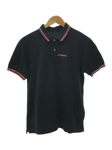 【正規品・美品】PRADA ポロシャツ グレー L PRADA 】 クロップド ストライプ ピケポロシャツ
