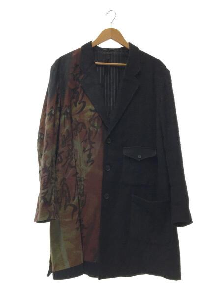 ワイズ ヨウジヤマモト プリント柄 ウールPコート ワイズ ヨウジヤマモト プリント柄 ウールPコート