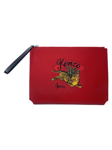 KENZO(ケンゾー) / ポーチ/レザー/RED/無地 | 中古品の販売・通販なら 
