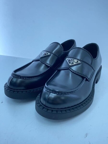 PRADA ローファー 新品未使用サイズ5.5 PRADA(プラダ) / チョコレートブラッシュドレザー/トライアングルロゴ