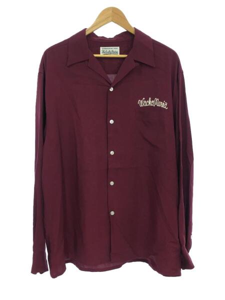 Wacko Maria バーガンディ 長袖シャツワコマリア スカル刺繍