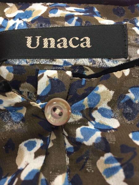 Unaca(アナカ) / 長袖ワンピース/38/ポリエステル/BRW/総柄/アナカ