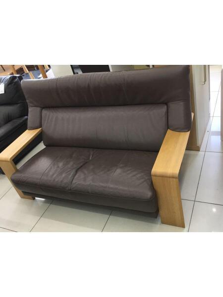 販売クーポン 中古カリモク karimoku レザー 2人掛けソファ 富山県から
