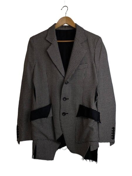 sulvam(サルバム) / 3 BUTTON SLIT JACKET/L/ウール/GRY/千鳥格子/SQ 
