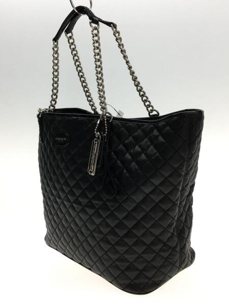 COACH(コーチ) / キルティングチェーントート/トートバッグ/PVC/BLK 