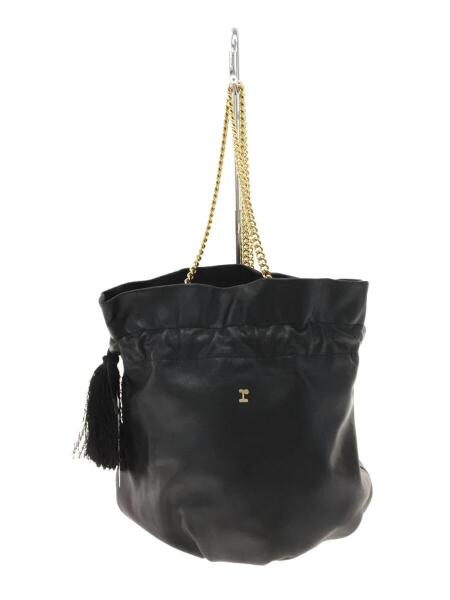 repetto(レペット) / 巾着型チェーンショルダーバッグ/レザー/BLK 