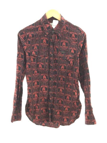 HYSTERIC GLAMOUR / 長袖シャツ/S/コットン/RED/総柄/02223AH08 HYSTERIC GLAMOUR(ヒステリックグラマー) / 長袖シャツ/S/コットン/RED