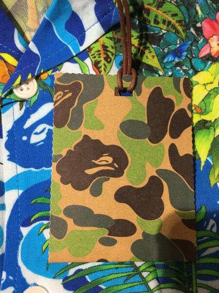 A BATHING APE(アベイシングエイプ) / アロハシャツ/M/レーヨン/ブルー 