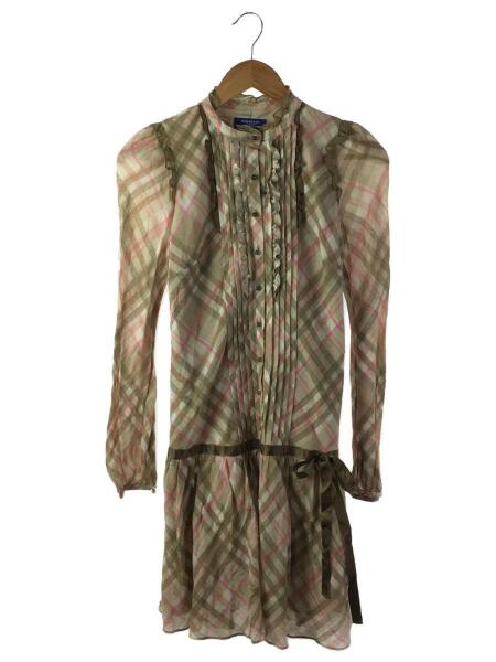 blue label ブルーレーベル ワンピース チェック 38 ベージュ Burberry