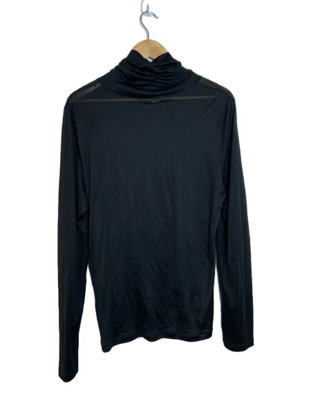 Yves Saint Laurent 黒 長袖カットソー 特価 YSLイブサンローラン ブラック長袖Tシャツ Made in Italy 【公式