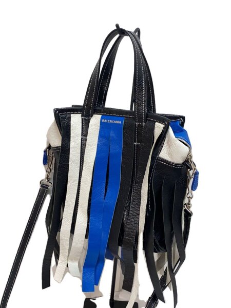 BALENCIAGA(バレンシアガ) / ショルダーバッグ/レザー/BLU/ストライプ 