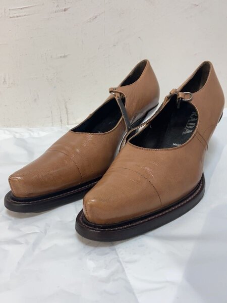 プラダ PRADA 0 レザー パンプス | ブラック ドライビングシューズ 37