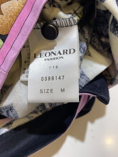 LEONARD / カーディガン(薄手)/M/コットン/BLK/総柄/0399147 LEONARD(レオナール) / カーディガン(薄手)/M/コットン/BLK/総柄