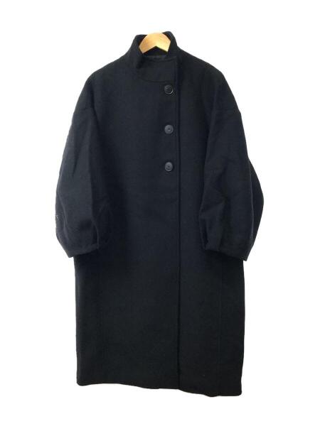 ZARA ブラック ロングコート ZARA ウールブレンドハイネックコート