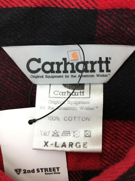 Carhartt カーハート　ネルシャツ　レッド　赤　チェック柄　M 古着 Carhartt カーハート ネルシャツ レッド 赤白 チェック柄 L