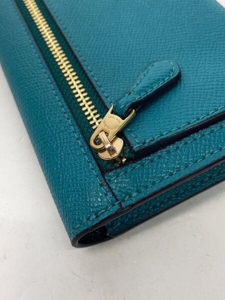 COACH 長財布 青 レザー ほぼ未使用】COACH コーチ ラウンドファスナー