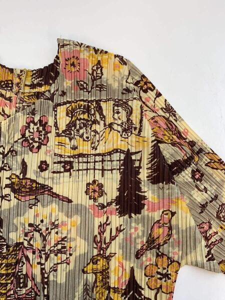 PLEATS PLEASE ISSEY MIYAKE / カーディガン(薄手)/3/ポリエステル/マルチカラー/総柄/PP93-JO938 PLEATS PLEASE ISSEY MIYAKE(プリーツプリーズイッセイミヤケ