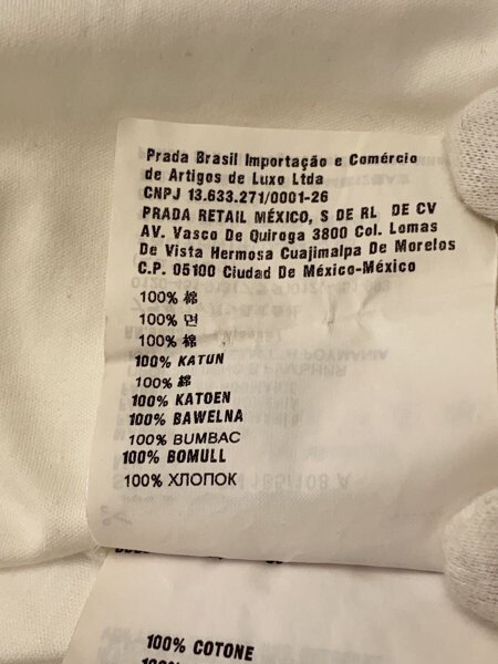 PRADA(プラダ) / Tシャツ/XXL/コットン/WHT/無地/UJN658 R201 1WQE