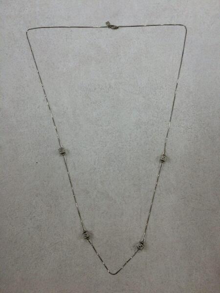 FENDI(フェンディ) / ネックレス/--/SLV/ラインストーン/キューブ