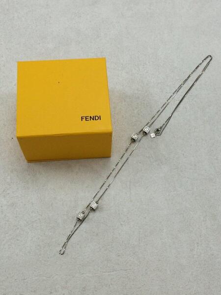 FENDI(フェンディ) / ネックレス/--/SLV/ラインストーン/キューブ