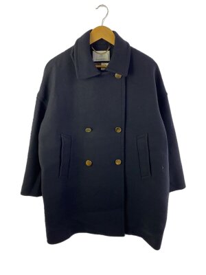 INED 容易い イネド ファー ロングコート アンゴラウール ネイビー M  