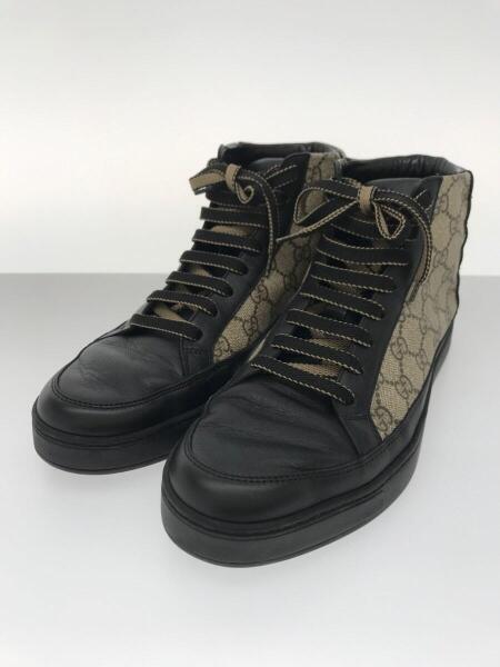 GUCCI(グッチ) / GGスプリーム/レザー/ブラック/ベージュ/ハイカット