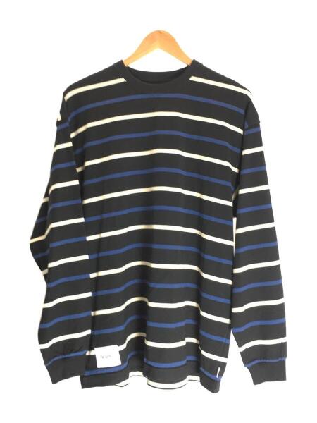 WTAPS(ダブルタップス) / 長袖Tシャツ/1/コットン/BLK/ボーダー 