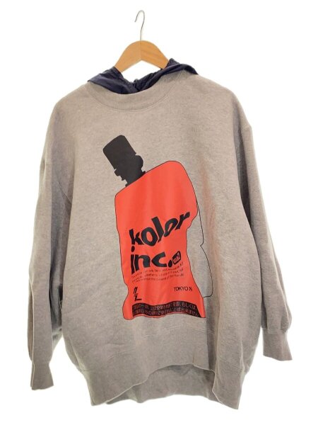 kolor(カラー) / 20AW/フードレイヤードスウェット/1/コットン/GRY  