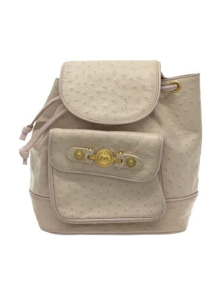 GIANNI VERSACE オーストリッチ ピンク レザー バックパック