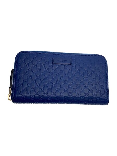 GUCCI(グッチ) / 長サイフ_マイクログッチシマ/レザー/ブルー/メンズ