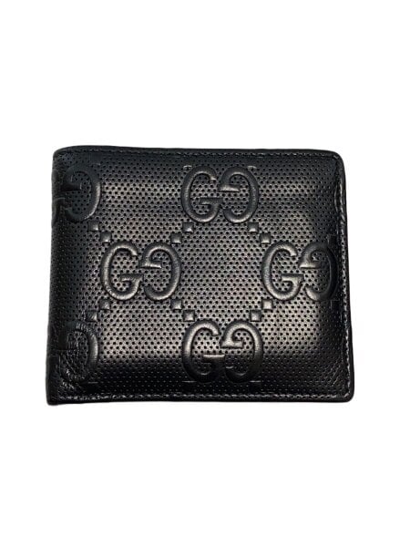 GUCCI(グッチ) / 2つ折り財布_GGエンボス/レザー/ブラック/メンズ 