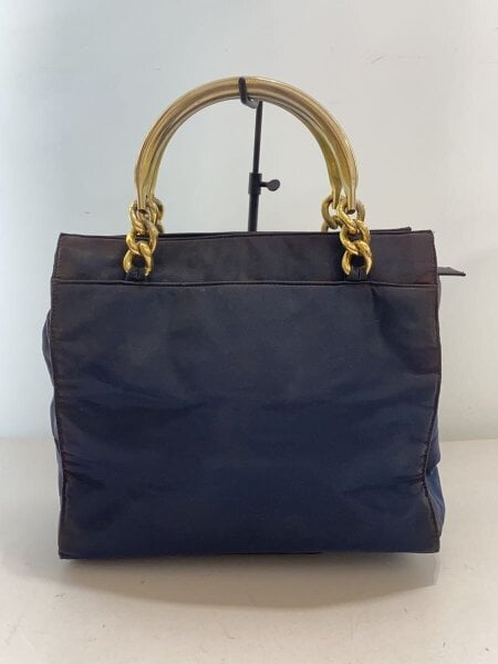 プラダ PRADA ハンドバッグ メタルハンドル Y2K 三角ロゴ ネイビー PRADA(プラダ) / 三角ロゴ/メタルハンドル/ハンドバッグ/ナイロン