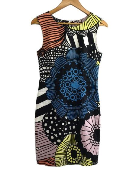 未使用品【marimekko】マリメッコ　総柄　ノースリーブ　ワンピース marimekko(マリメッコ) / ノースリーブワンピース/36/コットン/BLK/総
