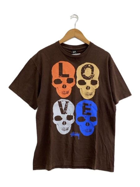 STUSSY(ステューシー) / LOVE HATE/スカル/Tシャツ/L/コットン/BRW 