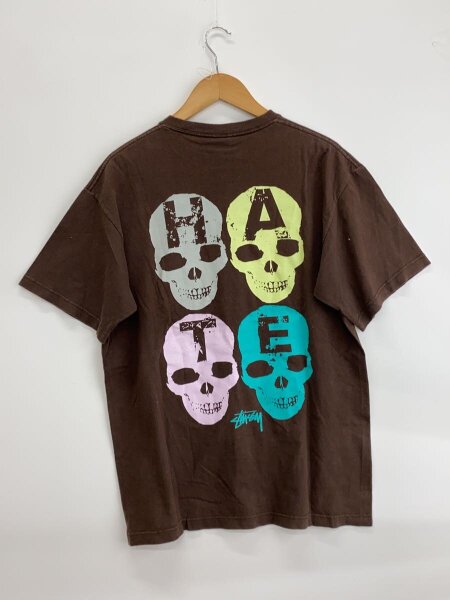 STUSSY(ステューシー) / LOVE HATE/スカル/Tシャツ/L/コットン/BRW 