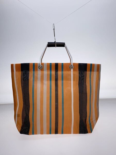 MARNIマルニフラワーカフェ ストライプトートバッグ［ビターオレンジ 