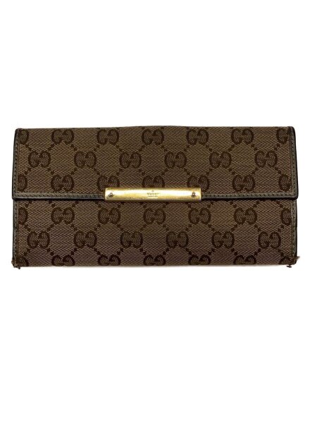 GUCCI(グッチ) / 長財布_GGクリスタル/キャンバス/BRW/総柄/レディース 