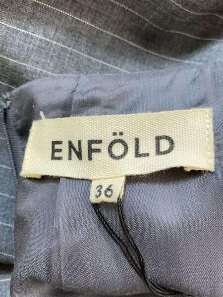 ENFOLD(エンフォルド) / オールインワン/36/ウール/GRY/ストライプ 
