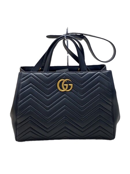 GUCCI(グッチ) / ハンドバッグ_GGマーモント_キルティング/レザー/BLK 