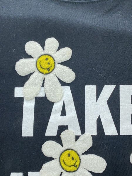 STUD MUFFIN / 5.6ozコットン天竺 フラワーサガラパッチ LS Tシャツ/4/コットン/ブラック/314-02558 STUD MUFFIN(スタッドマフィン) / 5.6ozコットン天竺 フラワーサガラ