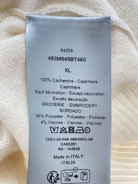 Christian Dior / ニット・セーター(薄手)/XL/カシミア/483M645BT460 Christian Dior(クリスチャンディオール) / ニット・セーター(薄手)/XL