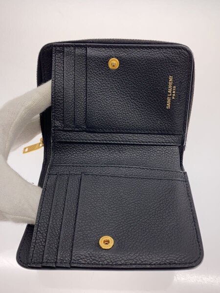 SAINT LAURENT(サンローラン) / 2つ折り財布/レザー/BLK/無地