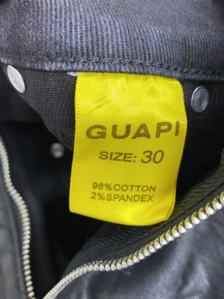 GUAPI フレアパンツ30 GUAPI(グアピ) / コーティングフレアパンツ/30/コットン/BLK/無地