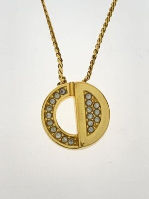 クリスチャンディオール ラインストーン ボール チェーン ロング